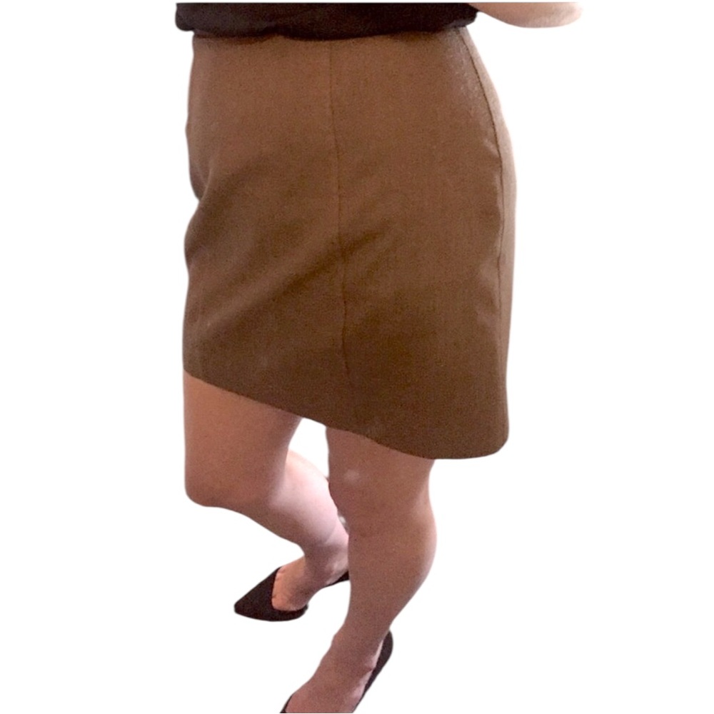 Vintage Brown Linen Lined High Waisted A-Line Mini Skirt - Size Small / 4 - Picture 9 of 16